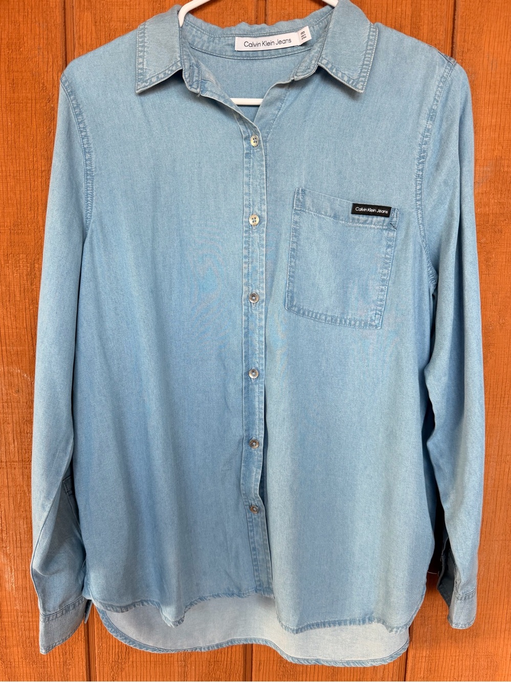 Calvin Klein Jeans Light Blue Denim Button-Up Shirt